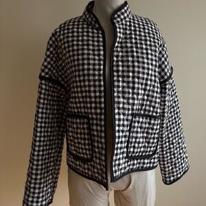 Black & White Gingham Quilted Jacket